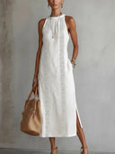 Sleeveless Linen Maxi Dress