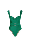 Set costume da bagno verde elegante senza schienale