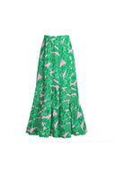 Costume intero verde con stampa a balze