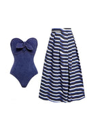 Ensemble Maillot de Bain Une Pièce Bandeau en Denim