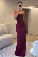Rochie maxi mulată, cu umerii goi
