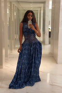 Vestido Maxi Plissado Adinkra