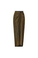 Costume intero lucido con fibbia dorata e ritagli, completo