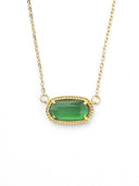 Oval Birthstone Pendant Necklace