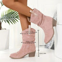Vintage Western Cowboy Tassel Ankle Boots
