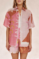 Bright Sun loszittend bedrukte vakantie overhemd en korte broek set