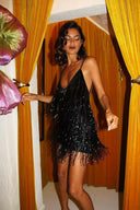 Shimmering Fringe Mini Dress