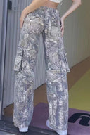 Cargo camouflage taille basse