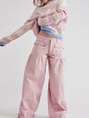 Jeans con orlo drappeggiato regolabile