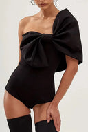 Costume intero con fiocco bianco e nero set
