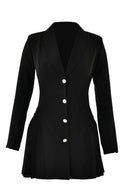 Vestito Mini Blazer Doppiopetto Profondo a V Stile INS