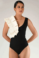 Eleganter Einteiler Badeanzug mit Polka Dots