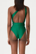 Set costume da bagno verde elegante senza schienale