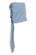 Jeans-Minirock mit 3D-Rosen