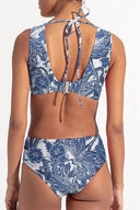 Libellen V-Ausschnitt Cutout Badeanzug mit Rock Set