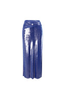 Costume da bagno perla lucido con scollo profondo a V e halter