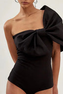 Costume intero con fiocco bianco e nero set