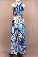 Abito in chiffon floreale stile francese