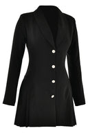 Vestito Mini Blazer Doppiopetto Profondo a V Stile INS