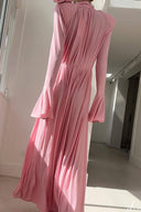 Luxuriöses Vintage Cut-Out Tiefes V-Halter 3D-Blumen Maxikleid
