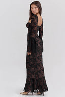 Französisches Meerjungfrauen-Saum Spitzenkleid