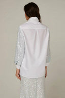 Chemise en coton à manches pailletées et jupe
