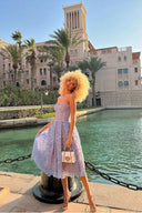 Romantic Summer Strapless Midi Dress