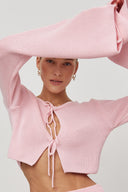 French Y2K Girl Pink Knit Set