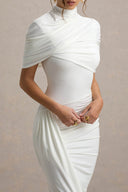 Midikleid mit Cape-Taille