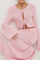 French Y2K Girl Pink Knit Set