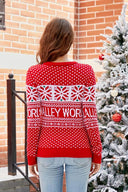 Tegneserie broderet strik sweater