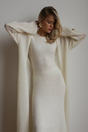 Set cardigan accogliente e vestito a maglia
