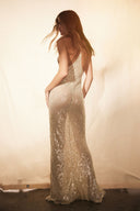 „Vergoldete Meerjungfrau“ Halter Kleid