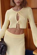 French Y2K Girl Pink Knit Set