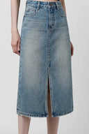Jupe en jean fendue taille haute