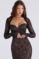 Gothisches Spitzen-Maxikleid mit Neckholder