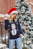 Jule snemand rund hals strikket sweater
