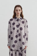 Camicia a maniche lunghe con stampa a pois