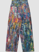 Multicolor Schilder-Print Jeans