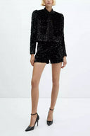 Pailletten Bestickte Jacke & Shorts