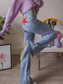 Jeans svasati a vita media in stile retrò
