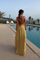 Golden Breeze – Abito aderente a scollo a V
