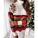 Maglione lavorato a maglia con renna ricamata e motivo a fiocco di neve