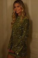 Sequin Luxe Long-Sleeve Mini Dress