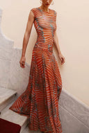 Ripple Glow Mesh Bodysuit en Rok Set