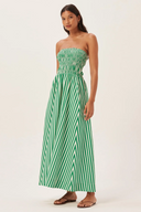 Maud Maxikleid mit gerafftem Streifenmuster