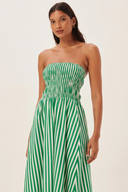 Maud Maxikleid mit gerafftem Streifenmuster