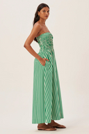 Maud Maxikleid mit gerafftem Streifenmuster