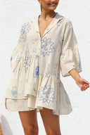 Ethnische Stijl Losse Shirt Korte Jurk