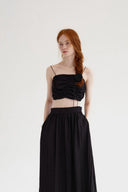Top Bandeau sin Mangas con Pliegues